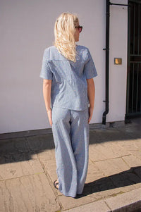 ICHI Jilma Sodalite Blue Gingham Blouse - The Mercantile London