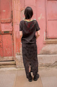ICHI Mania Floral Black Sheer T-Shirt - The Mercantile London