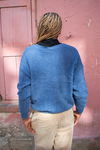 ICHI Brula Navy Peony Cardigan - The Mercantile London