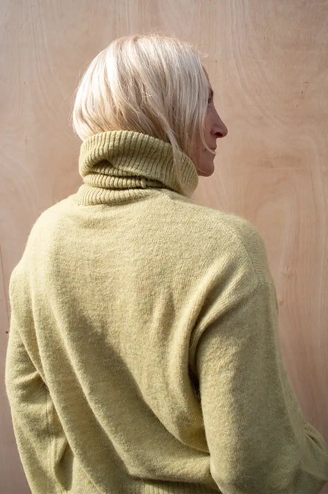 ICHI Kamara Leek Green Roll Neck Jumper