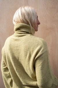 ICHI Kamara Leek Green Roll Neck Jumper
