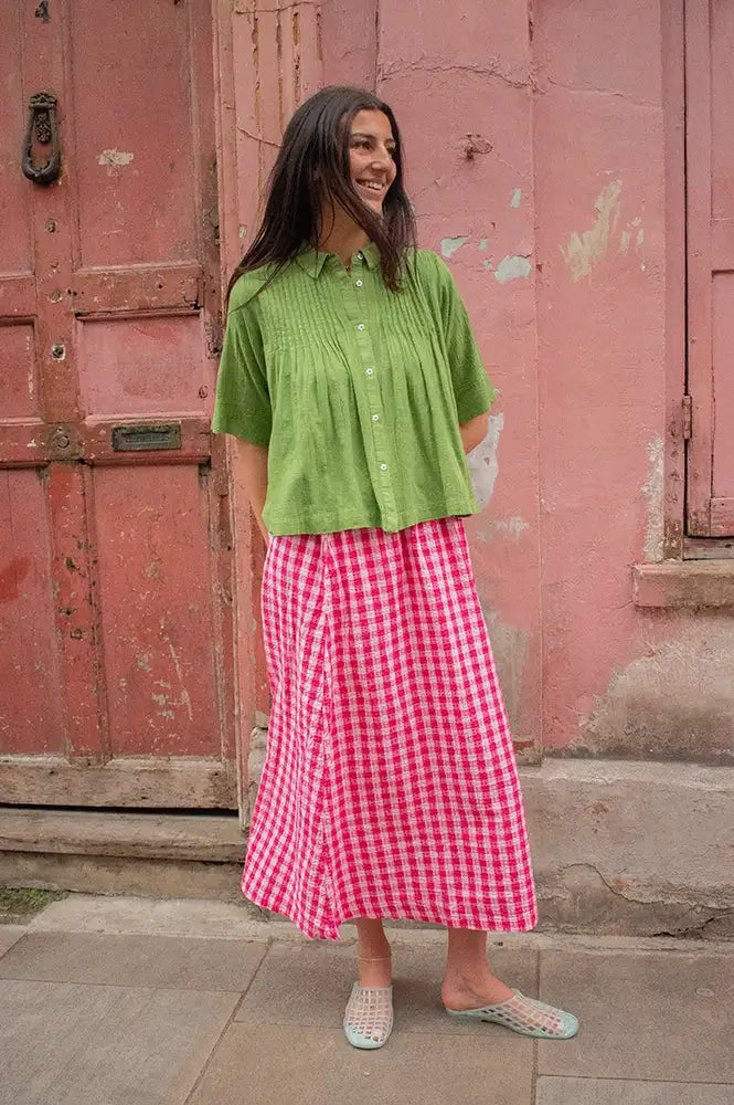 ICHI Felica Pink Berry Skirt - The Mercantile London