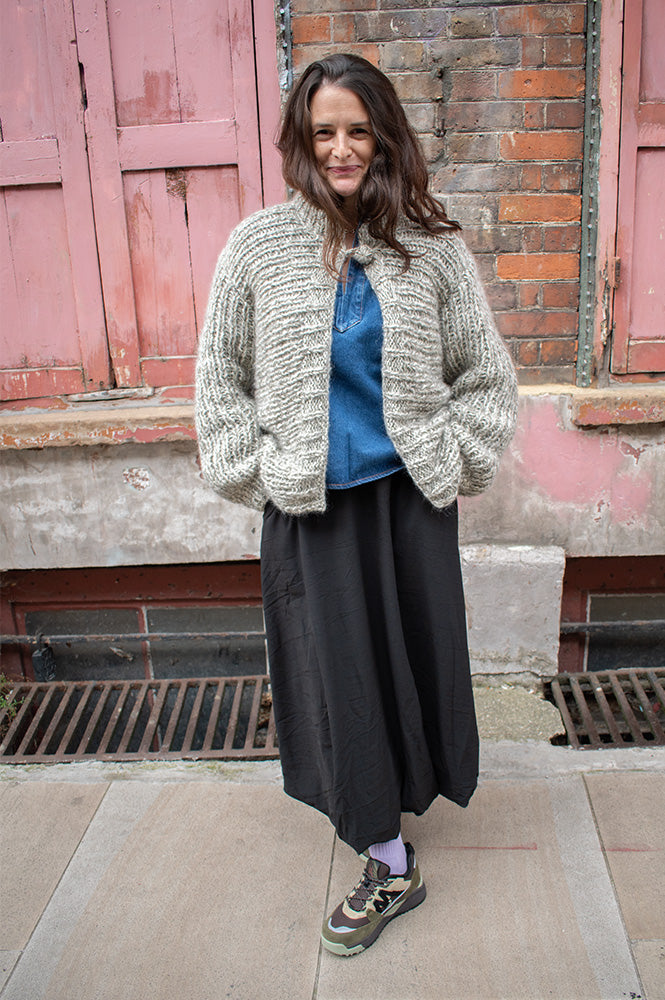 ICHI Lirina Black Bubble Maxi Skirt - The Mercantile London