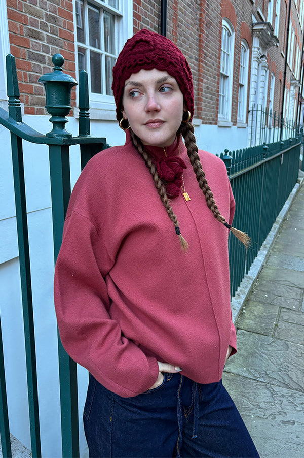 ICHI Ballia Cowhide Red Jumper