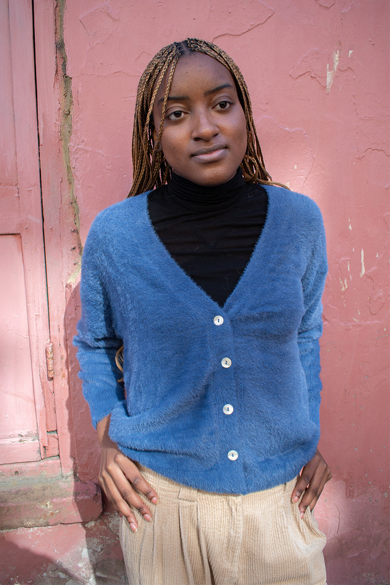 ICHI Brula Navy Peony Cardigan - The Mercantile London