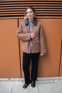 ICHI Sonora Cocoa Brown Quilted Jacket