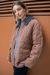ICHI Sonora Cocoa Brown Quilted Jacket