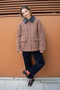 ICHI Sonora Cocoa Brown Quilted Jacket