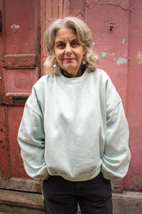 Bellerose Fancy Agua Verde Cropped Crewneck Sweatshirt