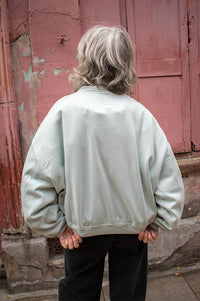 Bellerose Fancy Agua Verde Cropped Crewneck Sweatshirt