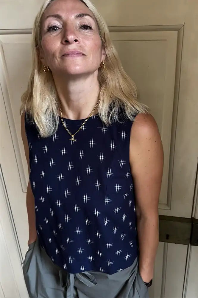 Bibico Pippa Navy Ikat Top