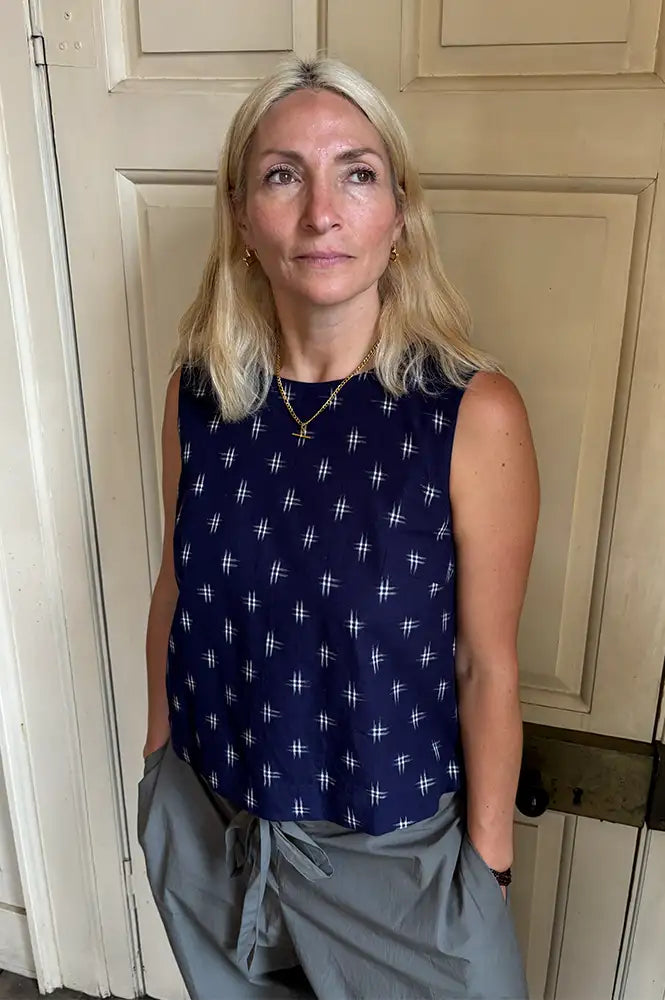 Bibico Pippa Navy Ikat Top