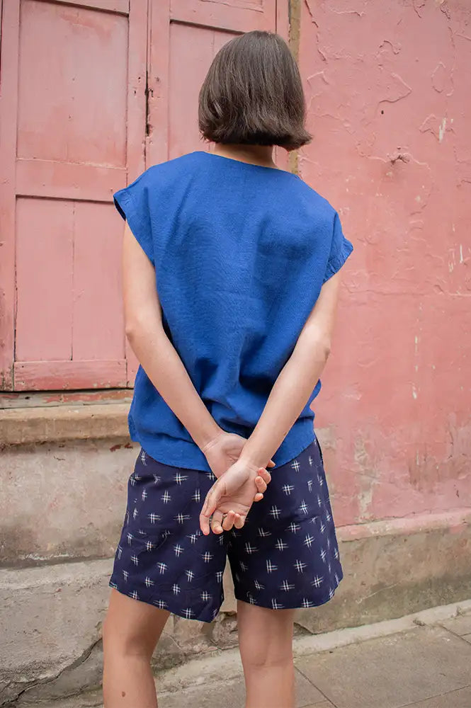 Bibico Petra Navy Ikat Shorts - The Mercantile London