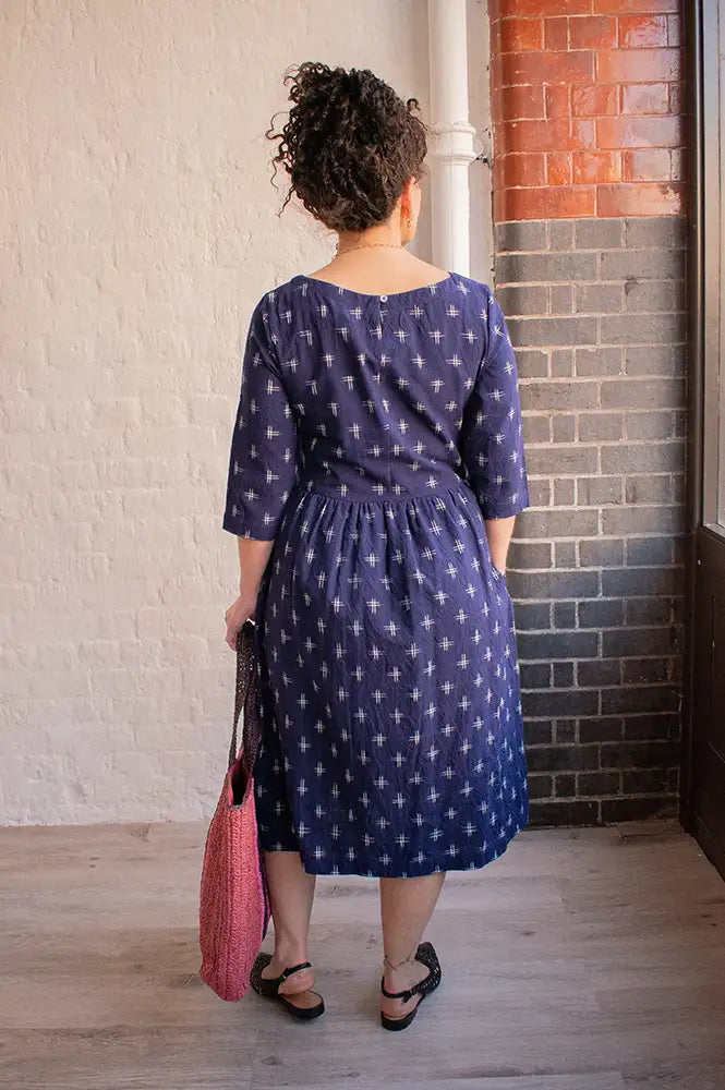 Bibico Orla Navy Ikat Print Dress - The Mercantile London