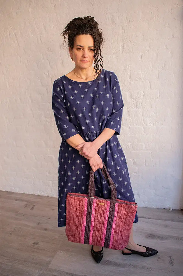 Bibico Orla Navy Ikat Print Dress - The Mercantile London