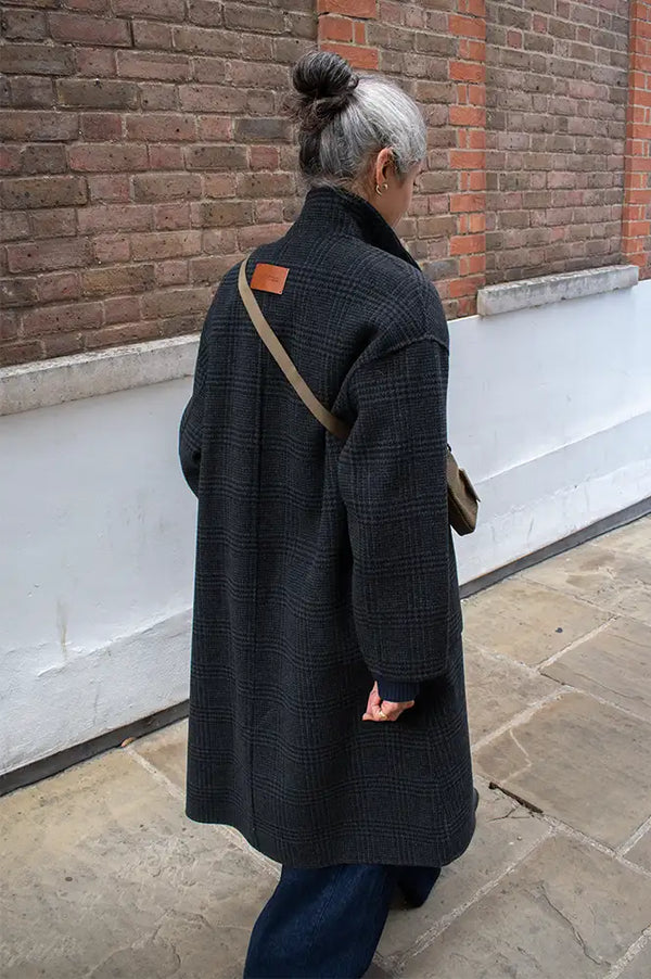 Indi & Cold Anthracite Check Reversible Coat