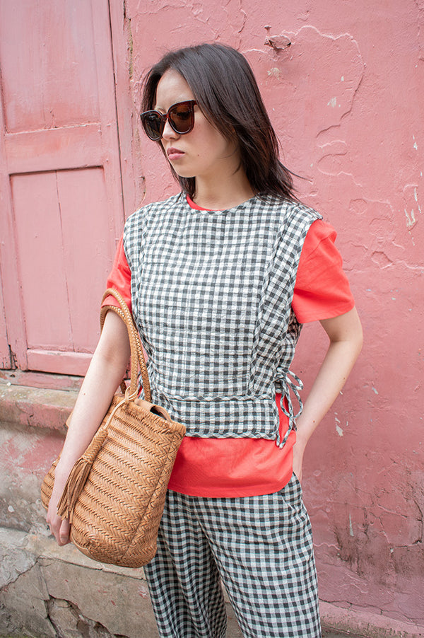 Indi & Cold Mint Green Gingham Vest - The Mercantile London