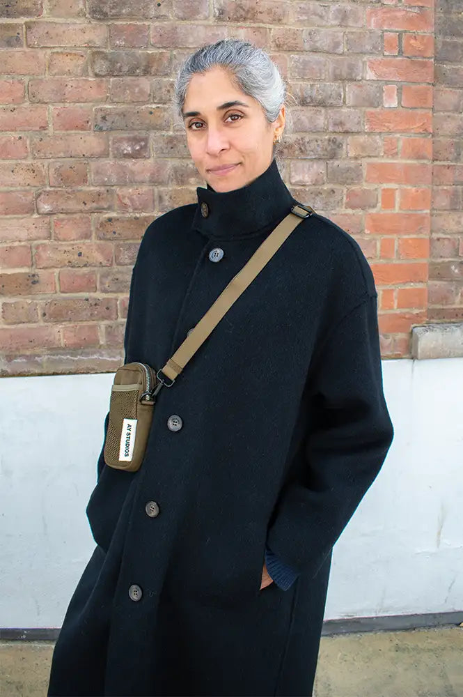 Indi & Cold Anthracite Check Reversible Coat