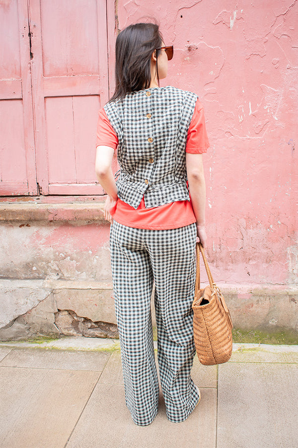 Indi & Cold Mint Green Gingham Trousers - The Mercantile London