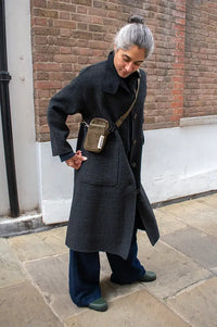 Indi & Cold Anthracite Check Reversible Coat