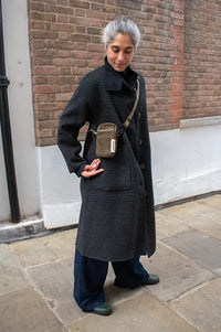 Indi & Cold Anthracite Check Reversible Coat