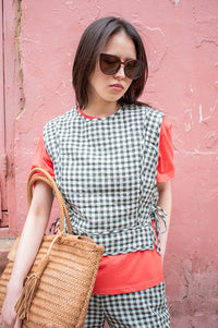 Indi & Cold Mint Green Gingham Vest - The Mercantile London
