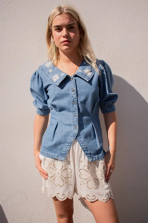 Indi & Cold Stone Embroidered Shorts - The Mercantile London