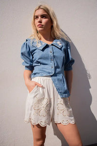 Indi & Cold Stone Embroidered Shorts - The Mercantile London