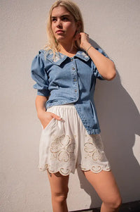Indi & Cold Stone Embroidered Shorts - The Mercantile London