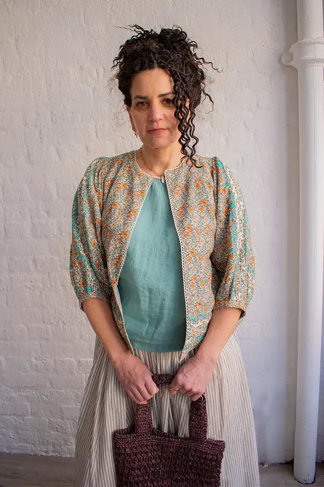 M.A.B.E Jaci Orange Floral Print Jacket - The Mercantile London