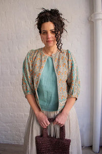 M.A.B.E Jaci Orange Floral Print Jacket - The Mercantile London
