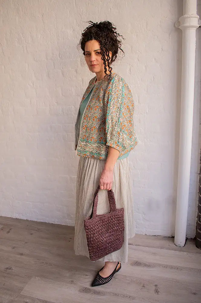 M.A.B.E Jaci Orange Floral Print Jacket - The Mercantile London