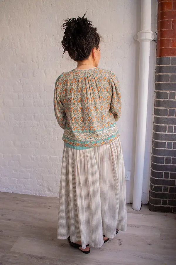 M.A.B.E Jaci Orange Floral Print Jacket - The Mercantile London