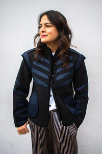 Stella Nova Black Moon And Star Embroidered Jacket - The Mercantile London