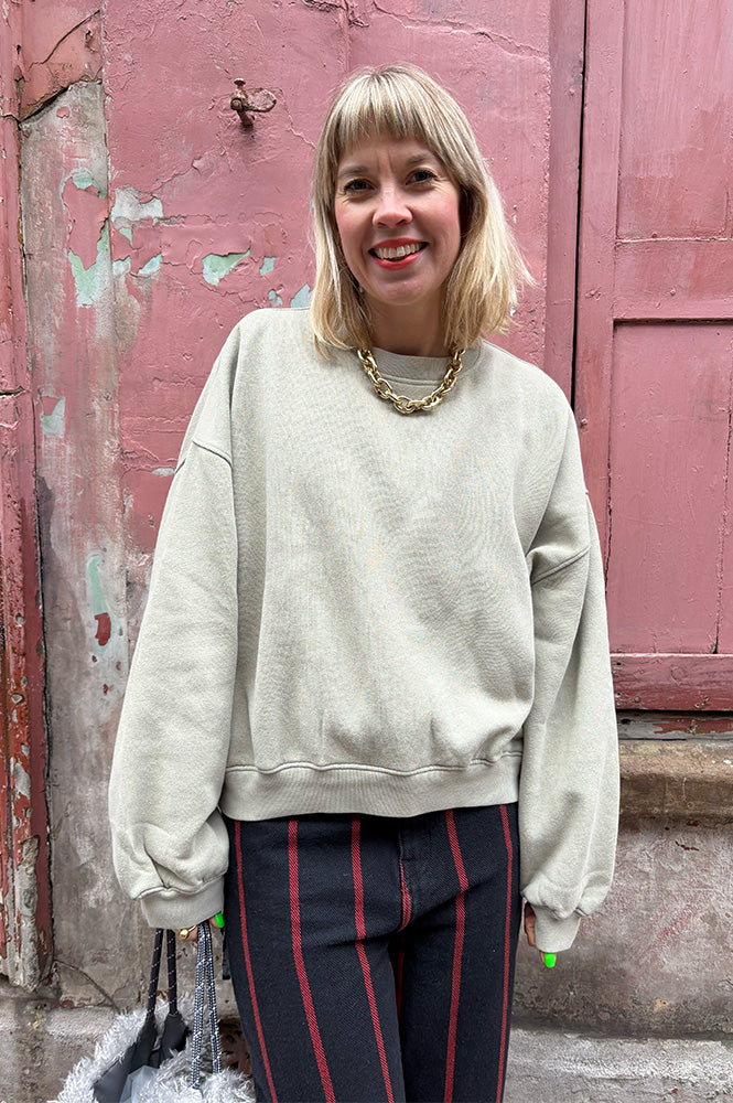 Bellerose Fancy Jadette Cropped Crewneck Sweatshirt