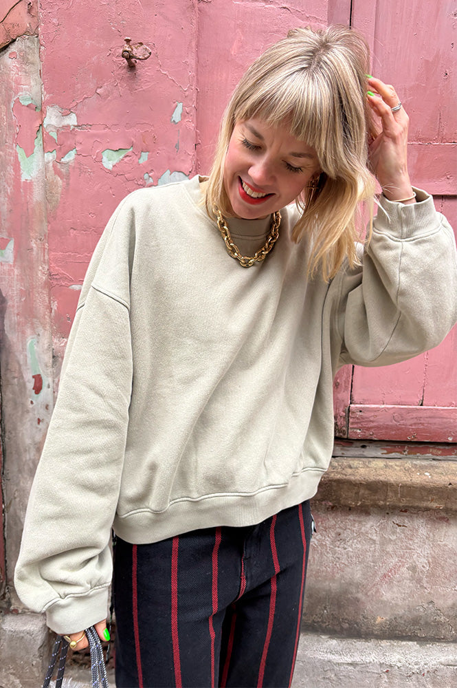 Bellerose Fancy Jadette Cropped Crewneck Sweatshirt