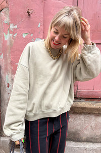 Bellerose Fancy Jadette Cropped Crewneck Sweatshirt