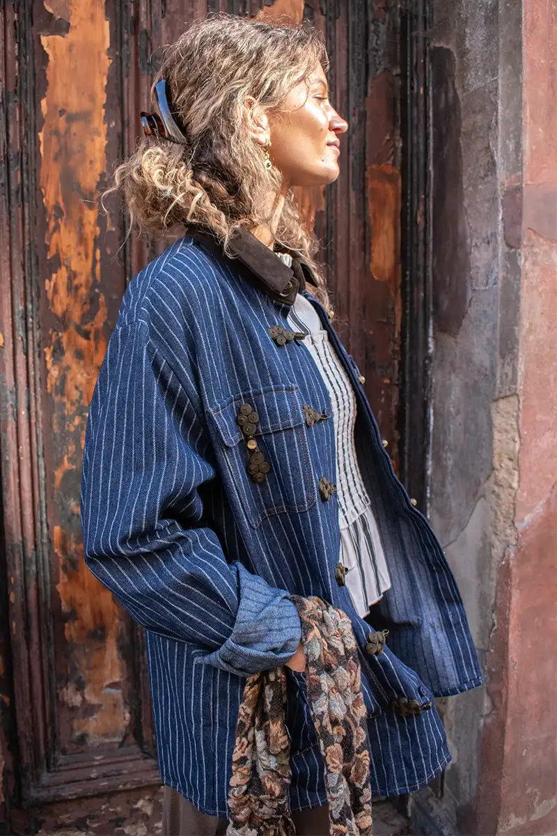 Sister Jane Libra Denim Stripe Overshirt