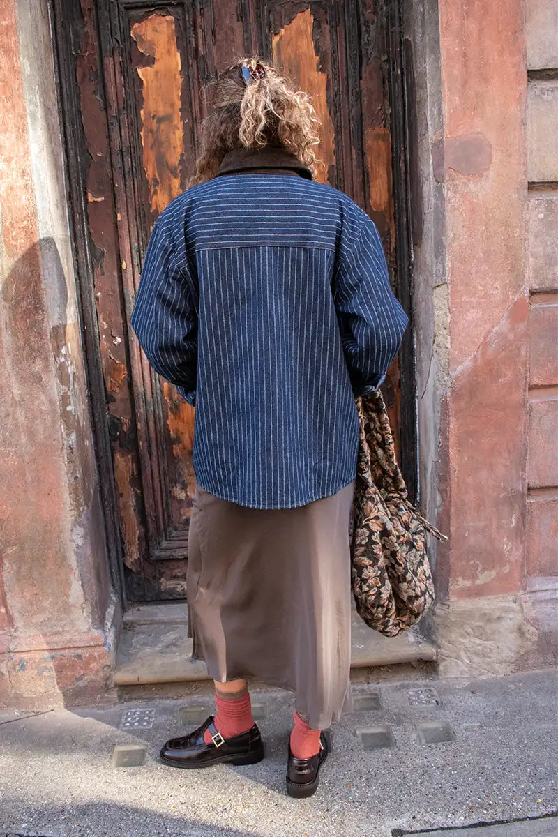 Sister Jane Libra Denim Stripe Overshirt