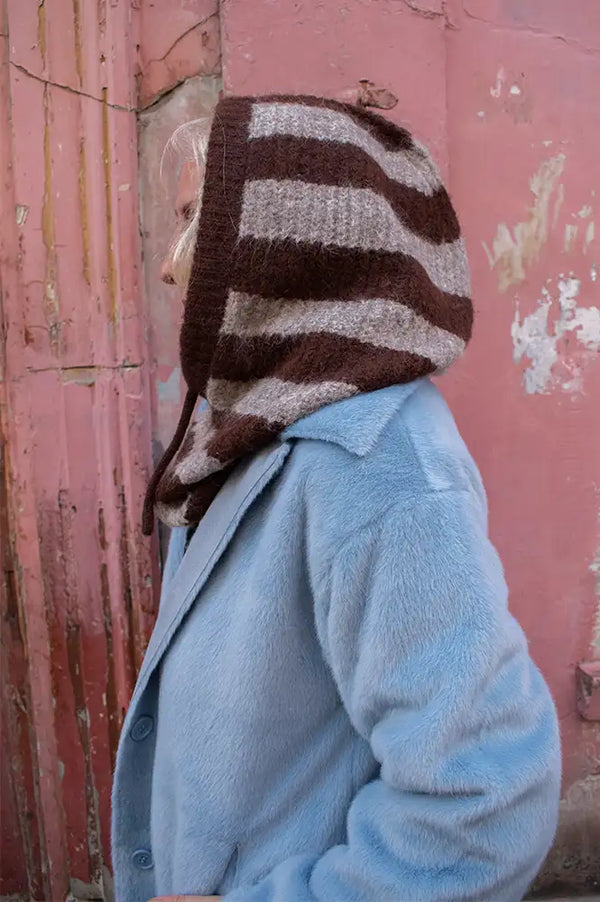Object Milu Seal Brown & Hummus Stripe Balaclava