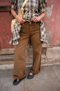 Dr Denim Rhue Low Wide Washed Teak