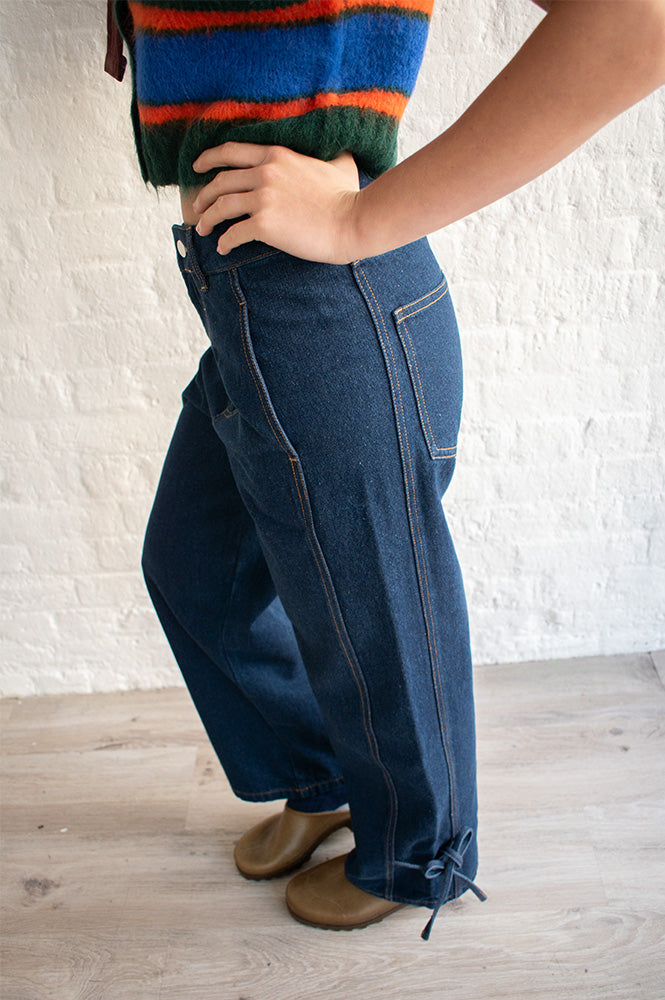 The Tiny Big Sister Lace Cutlines Denim Jeans - The Mercantile London
