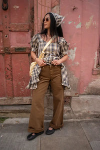 Dr Denim Rhue Low Wide Washed Teak