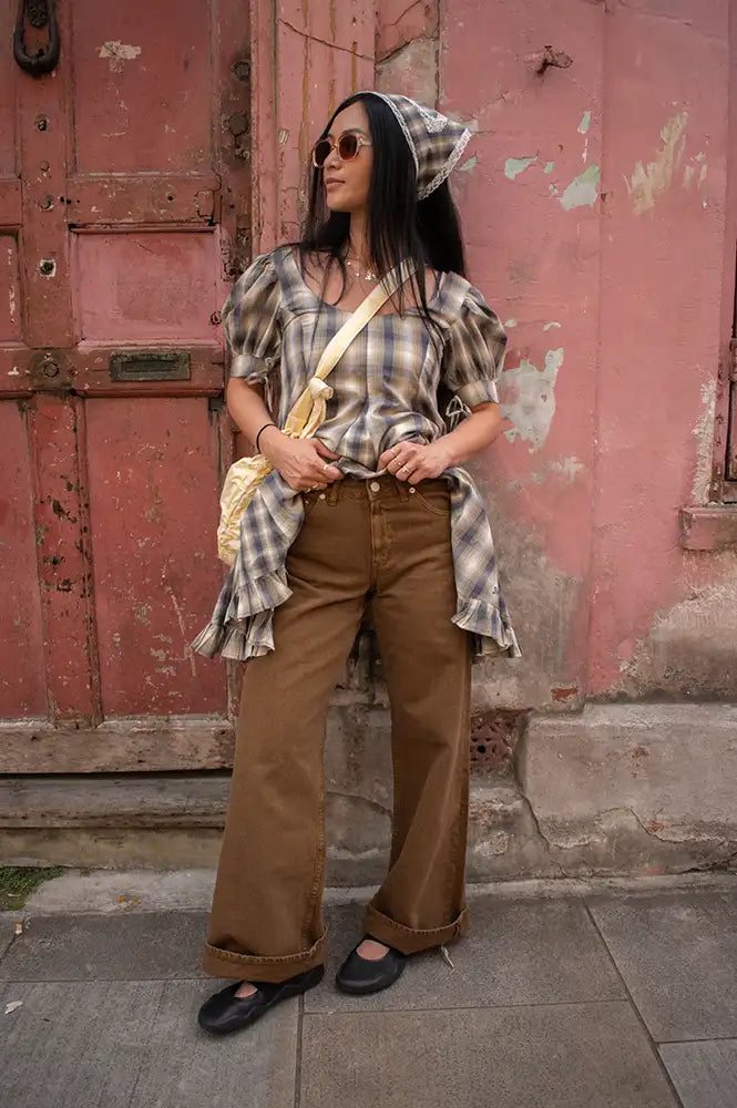 Dr Denim Rhue Low Wide Washed Teak