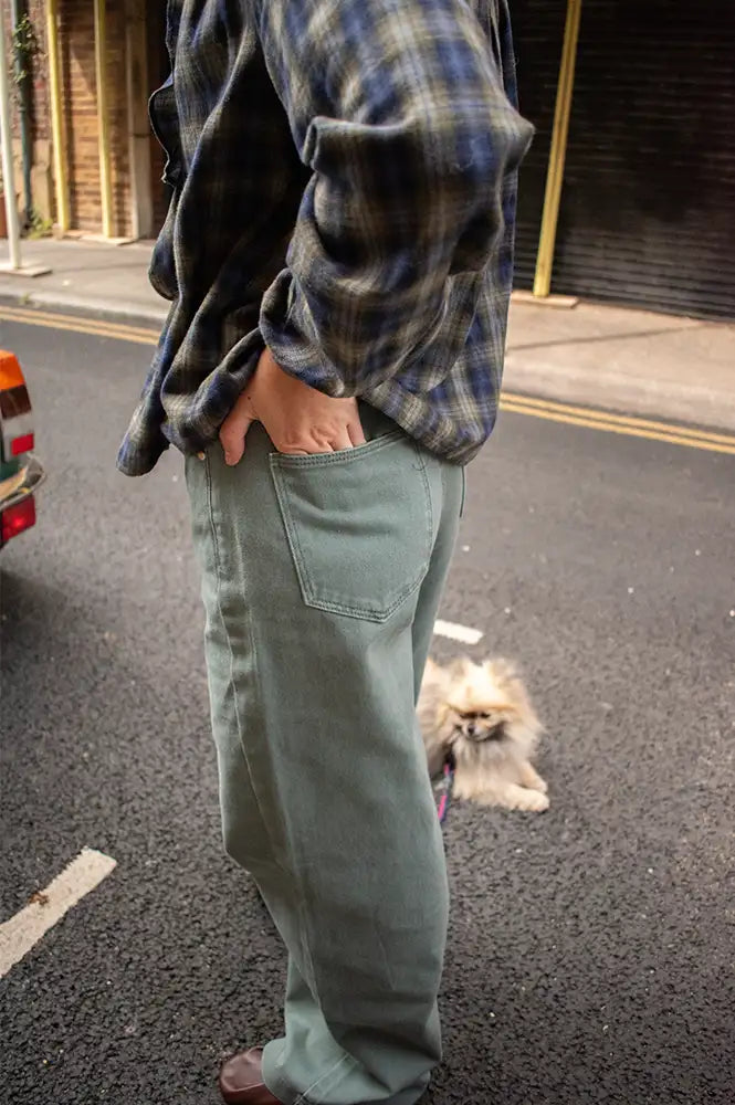 Numph Hamilton Washed Sea Green HR Wide Jeans