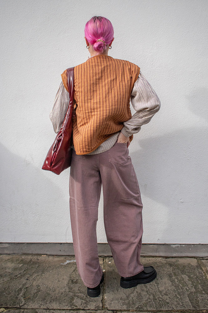 Charlie Joe Lovia Tobacco Sand Fur Vest - The Mercantile London