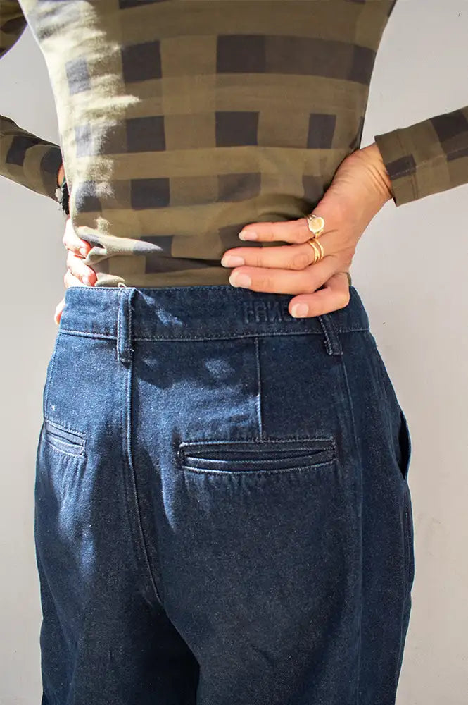 FRNCH Delphes Dark Pleated Denim Jeans
