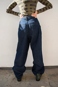 FRNCH Delphes Dark Pleated Denim Jeans