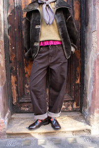 My Essential Wardrobe Lance Dark Brown Barrel Jean - The Mercantile London