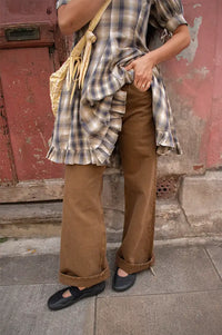 Dr Denim Rhue Low Wide Washed Teak